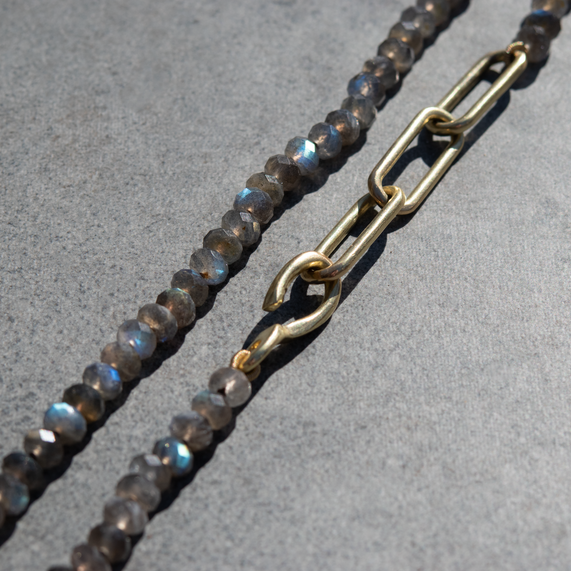 Labradorite + 18k Gold Chain