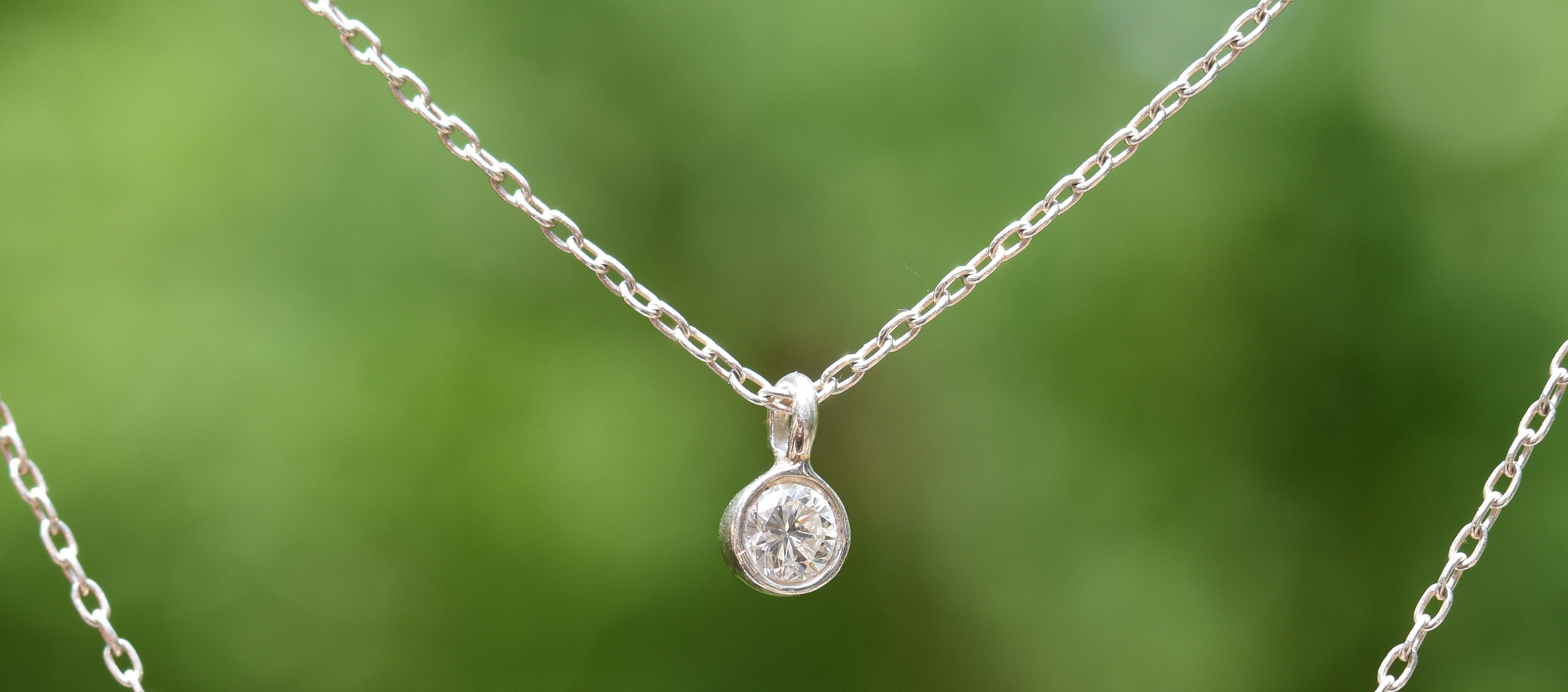 An image of our diamond solitaire necklace
