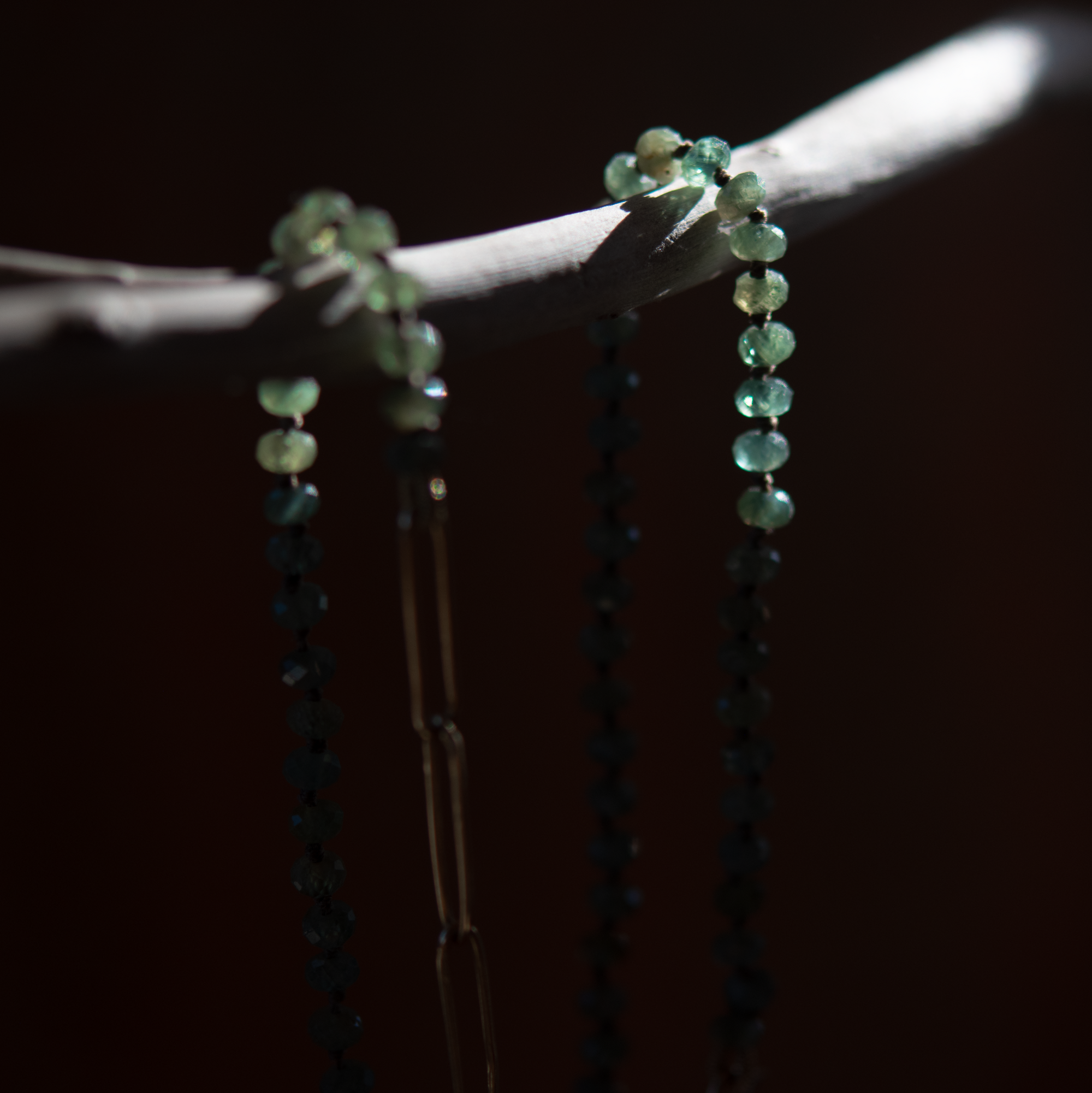 Green Apatite + 14k Gold Chain