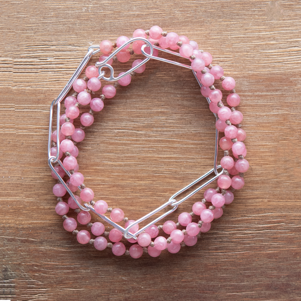 Rhodochrosite Wrap Bracelet