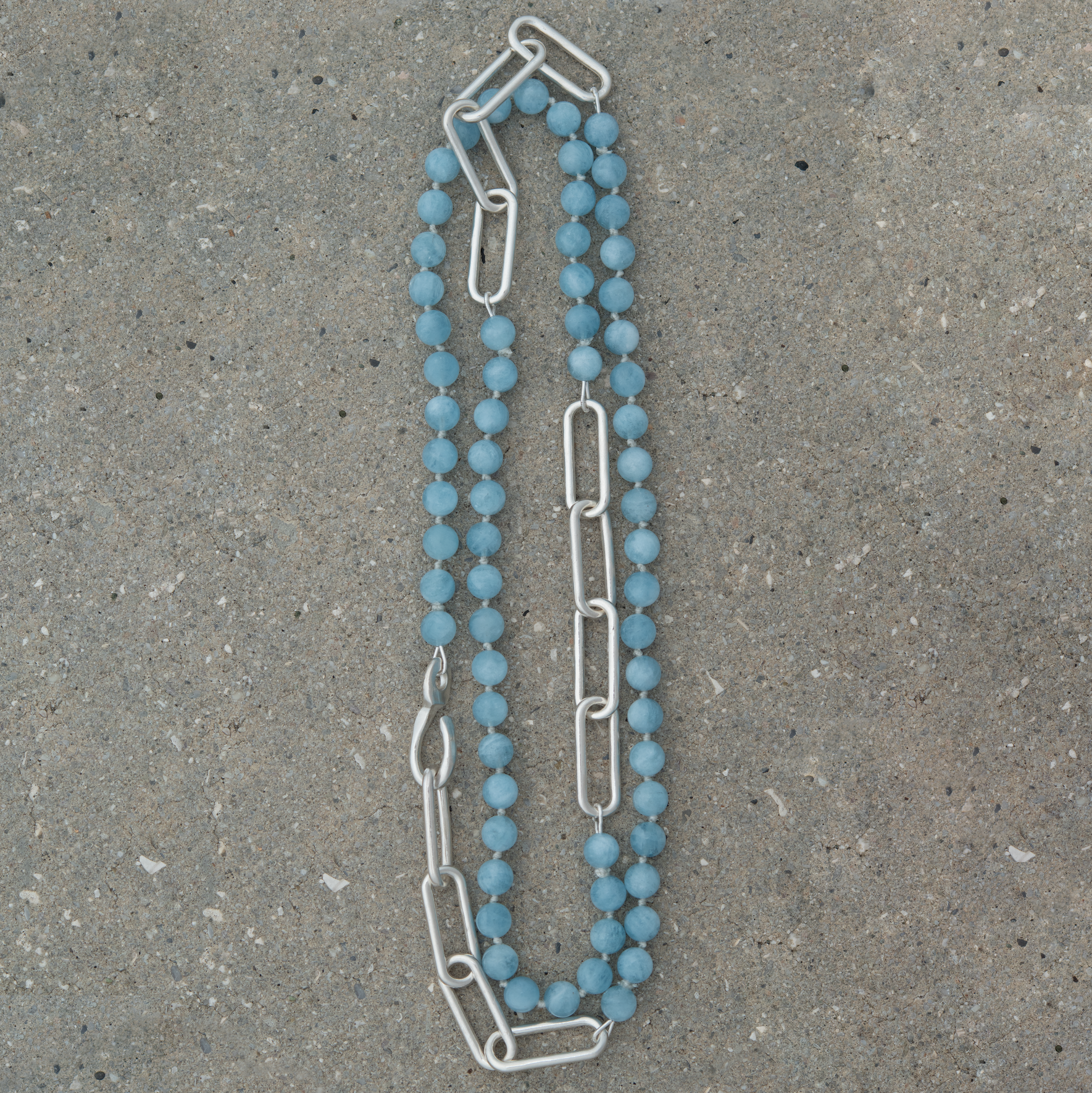 Triple Eliza Aquamarine Necklace