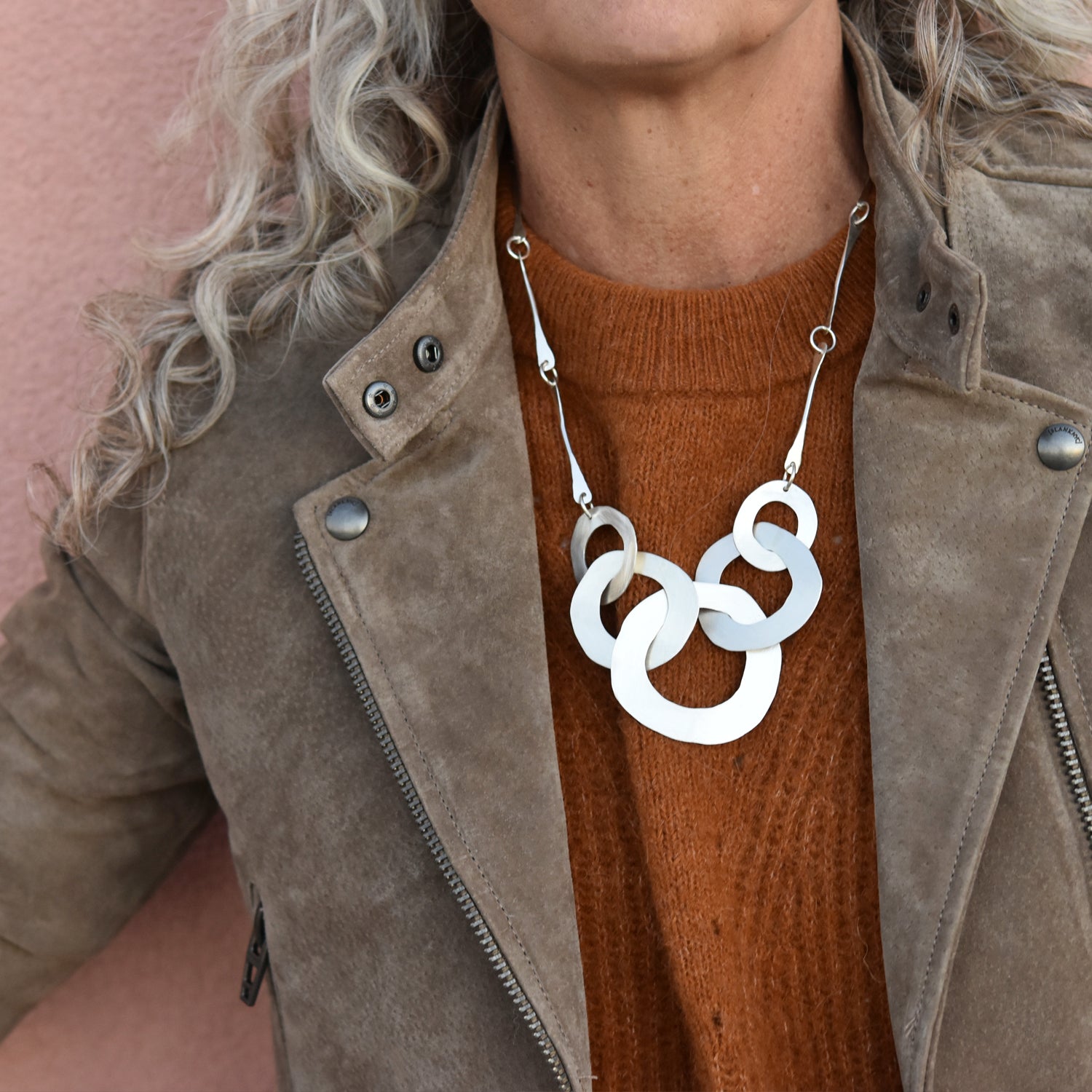 Five Ring Cut Out Necklace